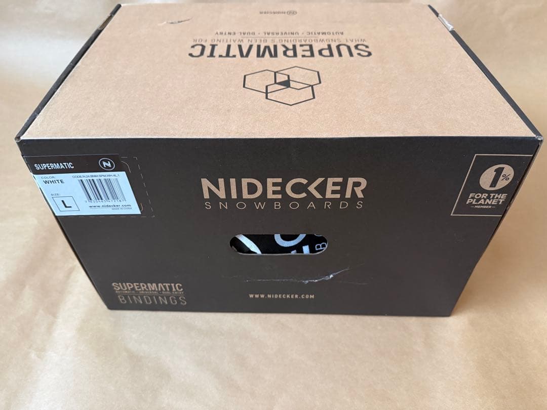 未使用23-24 Nidecker Supermatic Lサイズ ホワイト fleaboardshop_23nd03superm