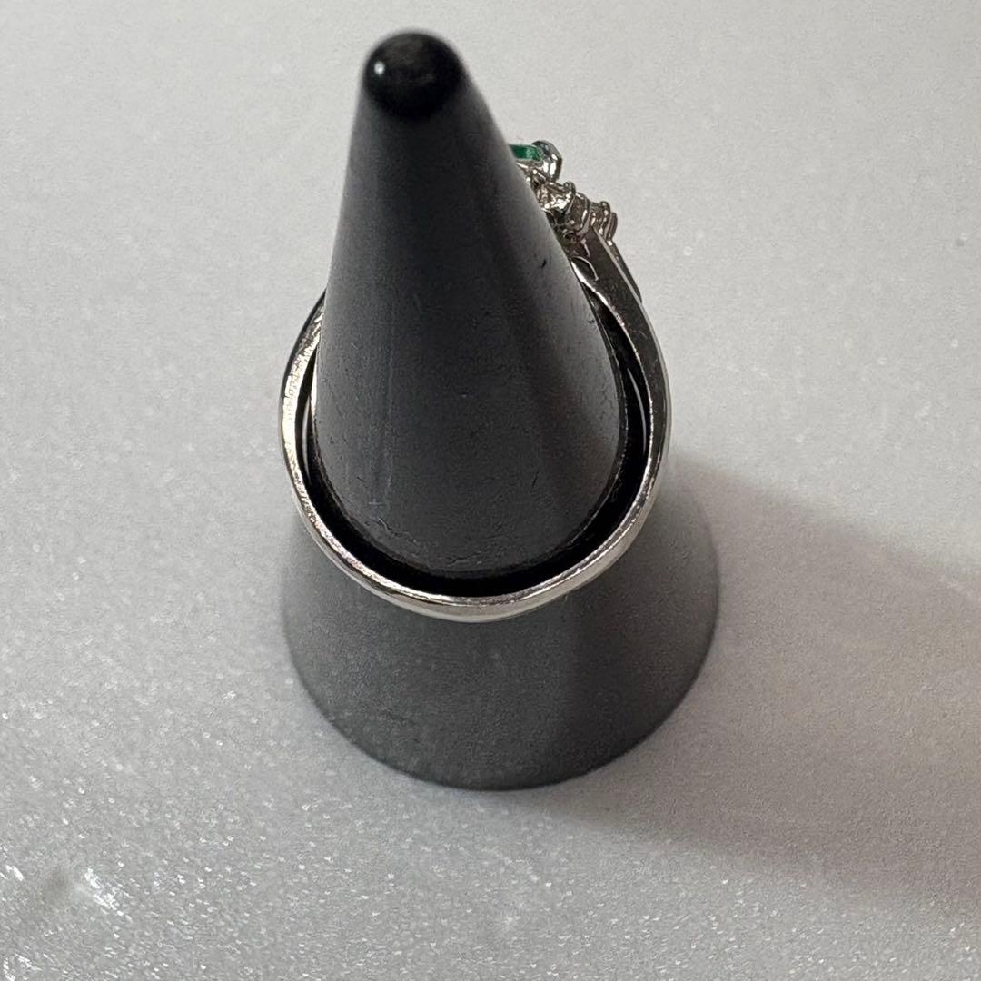 【PT900/リング】指輪 5.2g エメラルド1ct ダイヤアクセサリー