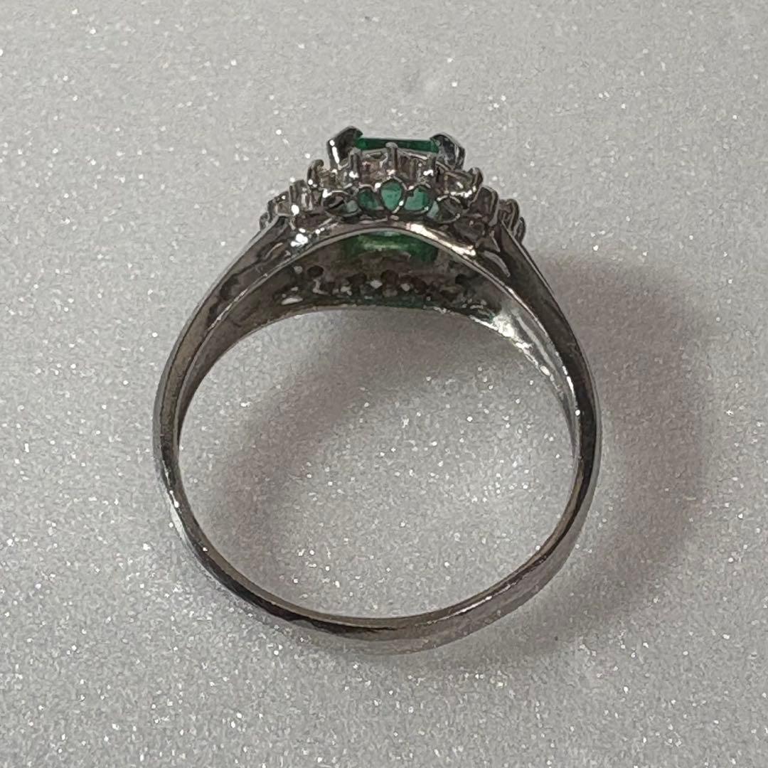 【PT900/リング】指輪 5.2g エメラルド1ct ダイヤアクセサリー