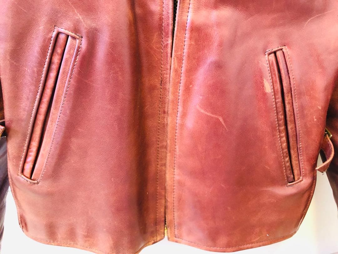 美味☆BLUE CROSS ヴィンテージ シングルライダース ブルークロス 本革