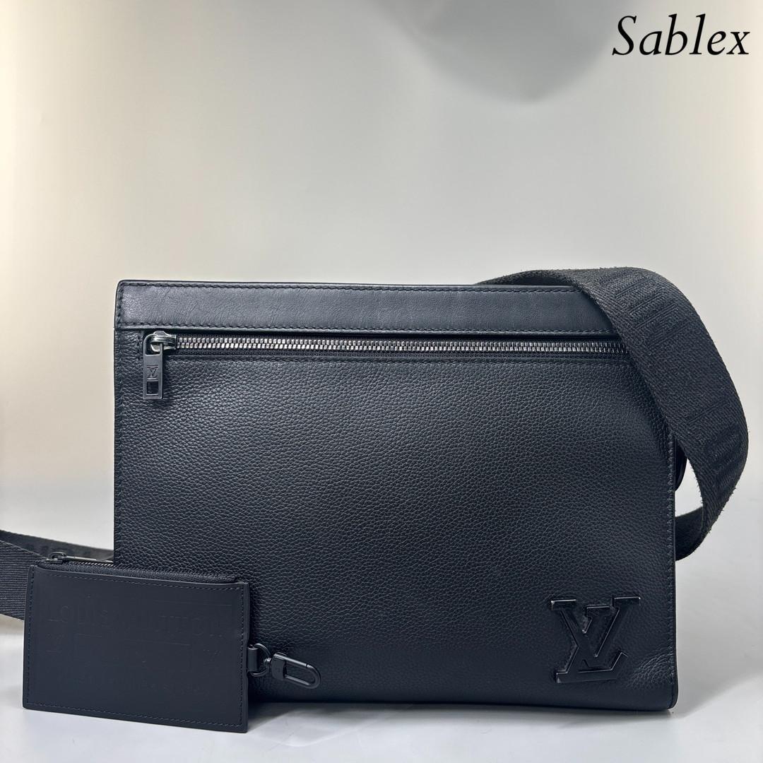 極美品/IC ルイヴィトン M59329 メッセンジャー ブラック アエログラム