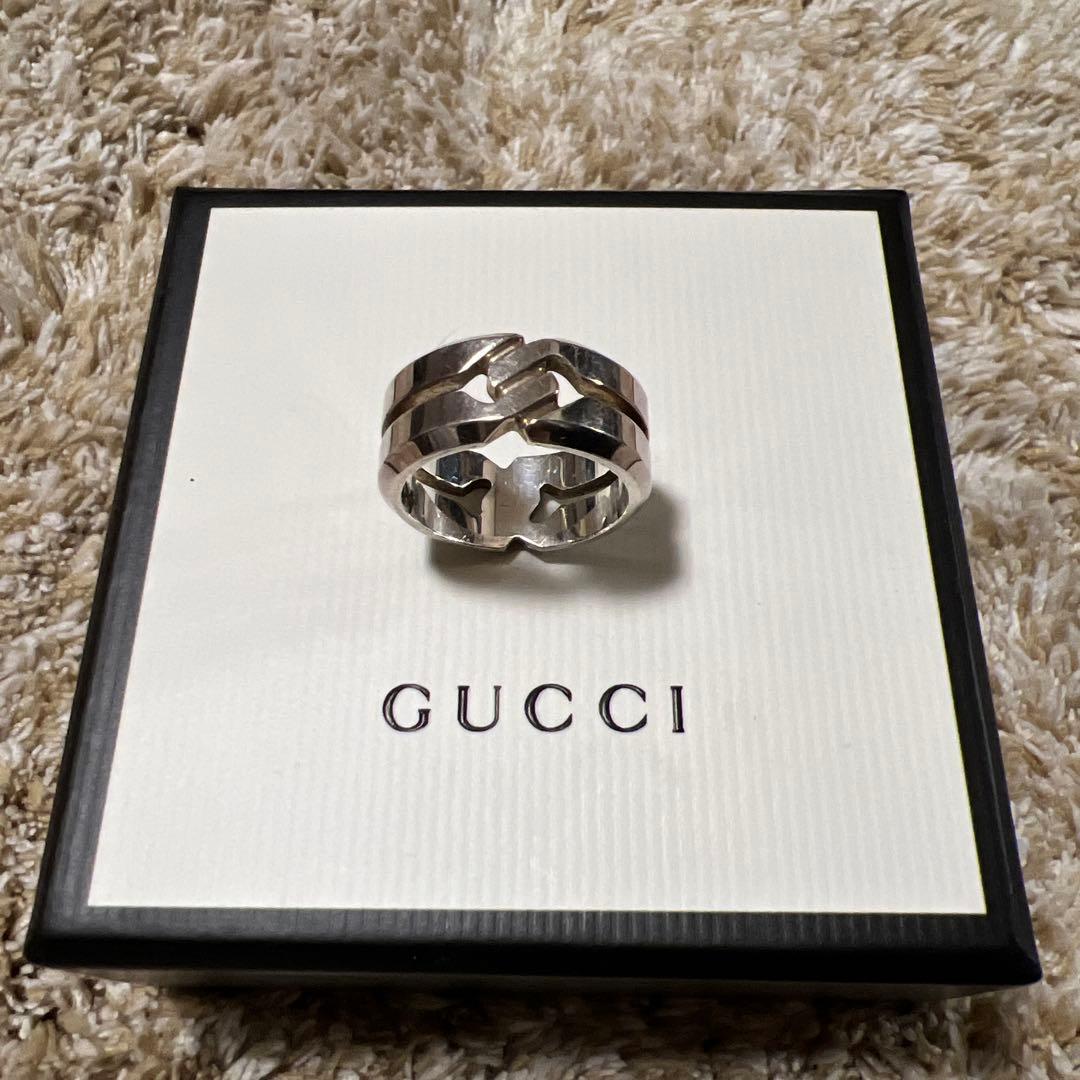 GUCCI シルバー リンクデザインリング　21号