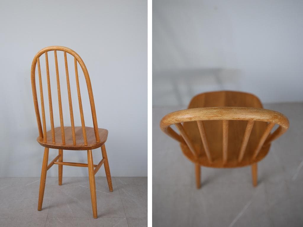 英国アンティーク木製フープバックチェア/イス/クエーカー飾り棚(91-188-1