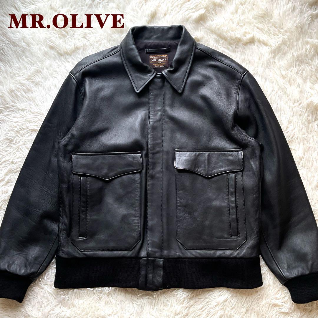 未使用✨ MR.OLIVE アンティーク ヘアーシープ レザー　A-2 L 黒