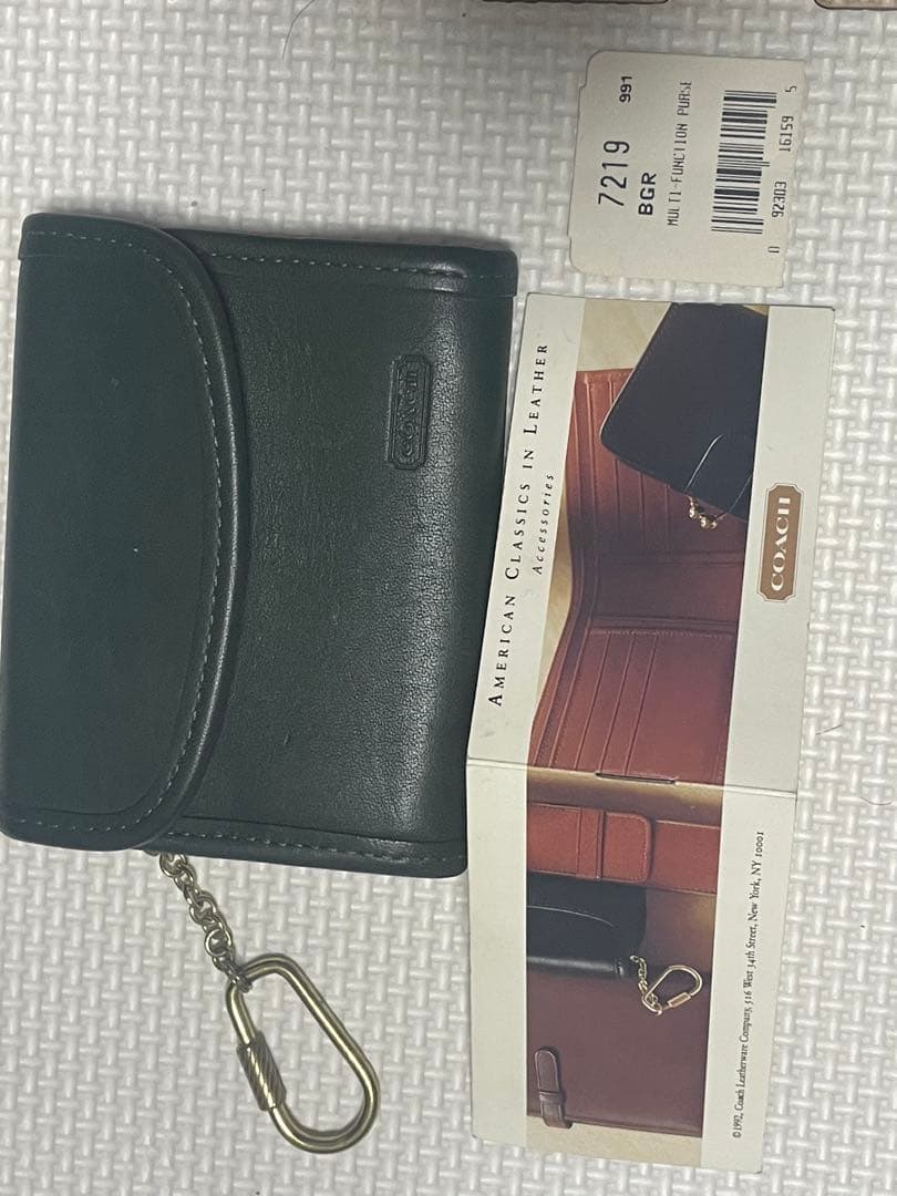 OLD COACH ダークグリーン レザーウォレット 7219