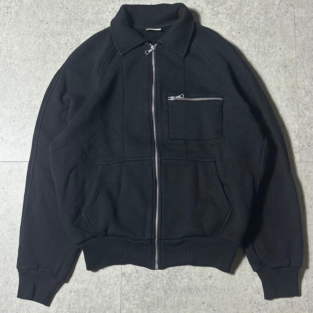 dries van noten コットンスウェットブルゾン ririジップ 黒M - メルカリ