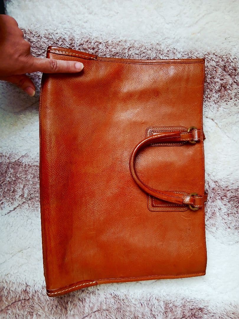 ブラウンレザー ビジネスバッグ ハンドル付き レザートートバッグメンズ本革 鞄 かばん カバン ブラウン茶 ビジネス