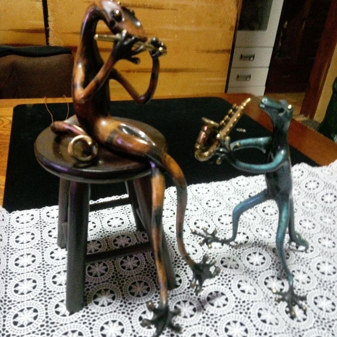 音楽を演奏する動物の金属製彫刻 Lisa Rich 1997年製作2000限定品