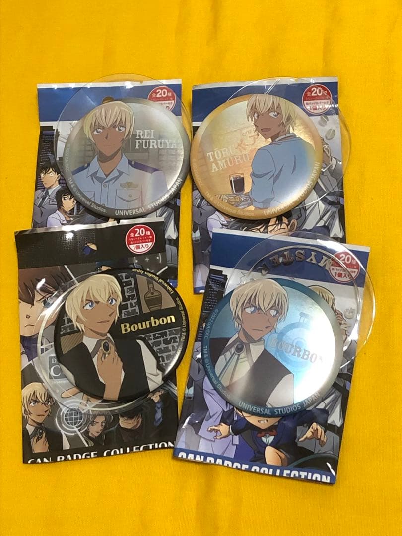 コナン　缶バッジ　USJ 2022 2023 バーボン　安室透　降谷零　4点 lashinbangtsuuhan_l04085237