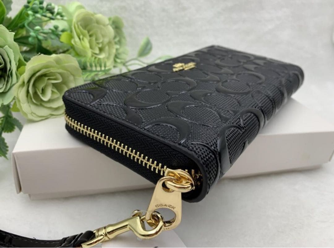 新品 未使用✨COACH ブラック レザー 長財布 - メルカリ
