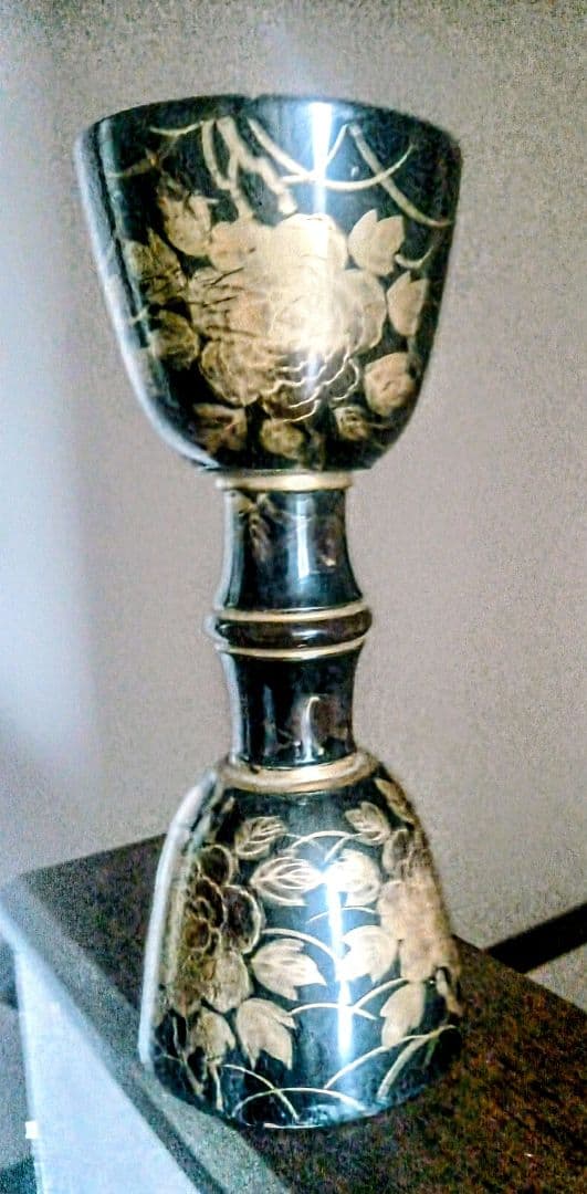 時代物 和楽器 大鼓の胴 (向日葵蒔絵)