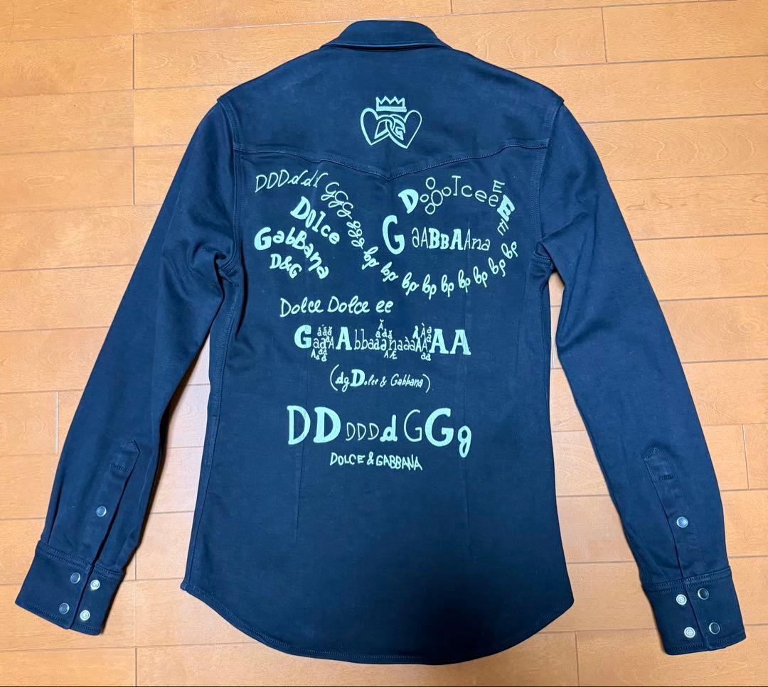 Dolce & Gabbana バックプリント ウエスタンデニムシャツ 37