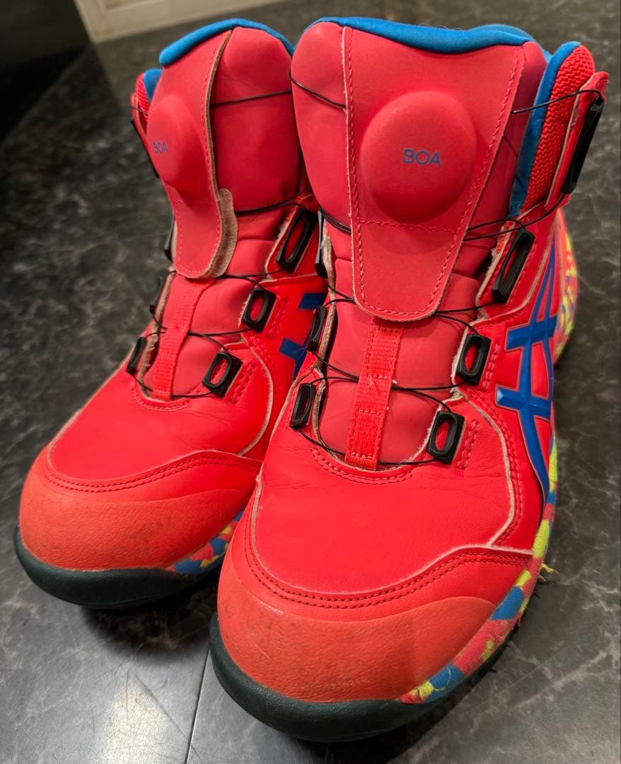 ASICS 安全靴 赤 カラフルソール dショッピング |アシックス 安全靴 作業靴 ウィンジョブ 2E相当 JSAA A