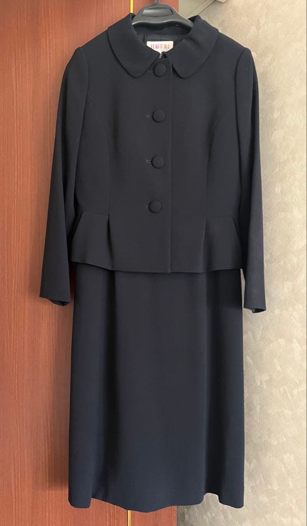 【美品】お受験 スーツ　ワンピース　ユキトリイ　濃紺　七五三