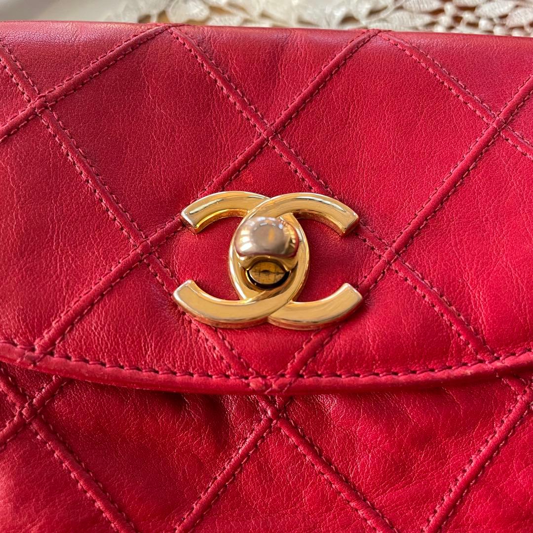 CHANEL ウエストポーチ 赤 ヴィンテージ - メルカリ