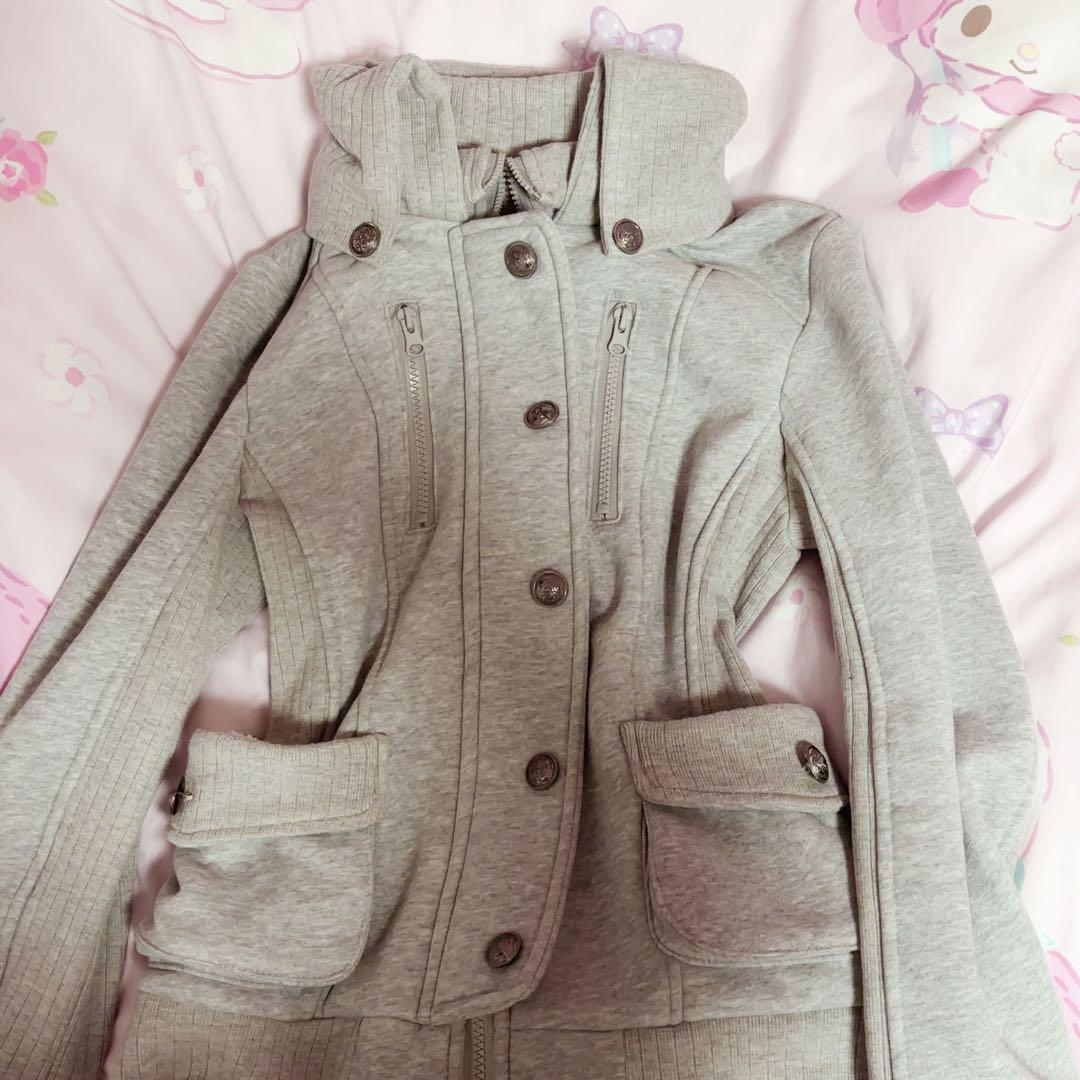 グレー ハイネック ジャケット archive gimmick Aラインゆるハイネックジャケット19009グレー | iichi 日々の暮らしを