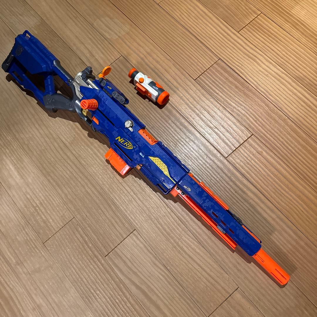 NERF スナイパーライフル　トイガン 青/オレンジ スコープ付き 楽天市場】ナーフ 銃スナイパーライフル（おもちゃ）の通販