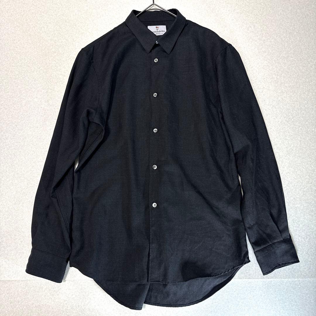 コメント要確認⭐️MB エムビー ハイエンド 尾州ウールシャツ L ブラック