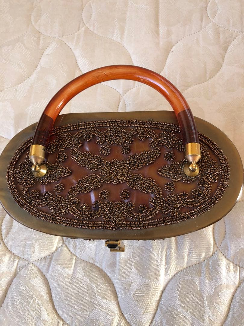 ヴィンテージ ルーサイトバッグ ビーズ - メルカリ