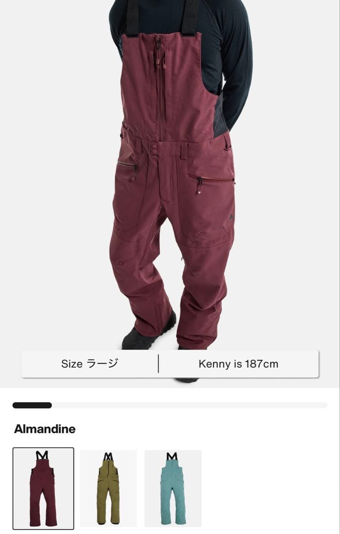 【値下げ交渉可】【半額以下】BURTON リザーブ2L ビブパンツ