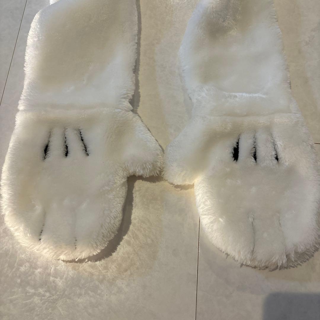 ディズニー ミニー マフラーファンキャップ ホワイト 白 - メルカリ