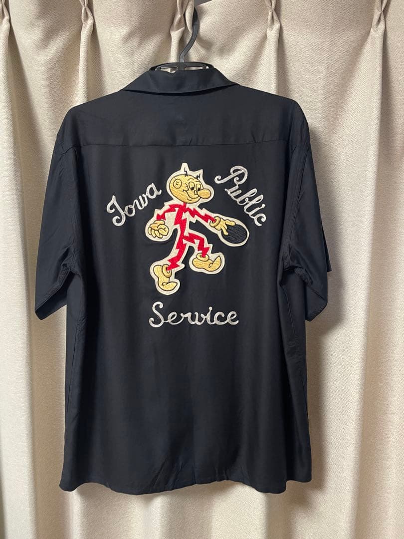 東洋実名復刻 King Louie キングルイ ブラック ボーリングシャツ　M SUN SURF King Louie byHoliday キングルイ ボウリング シャツ