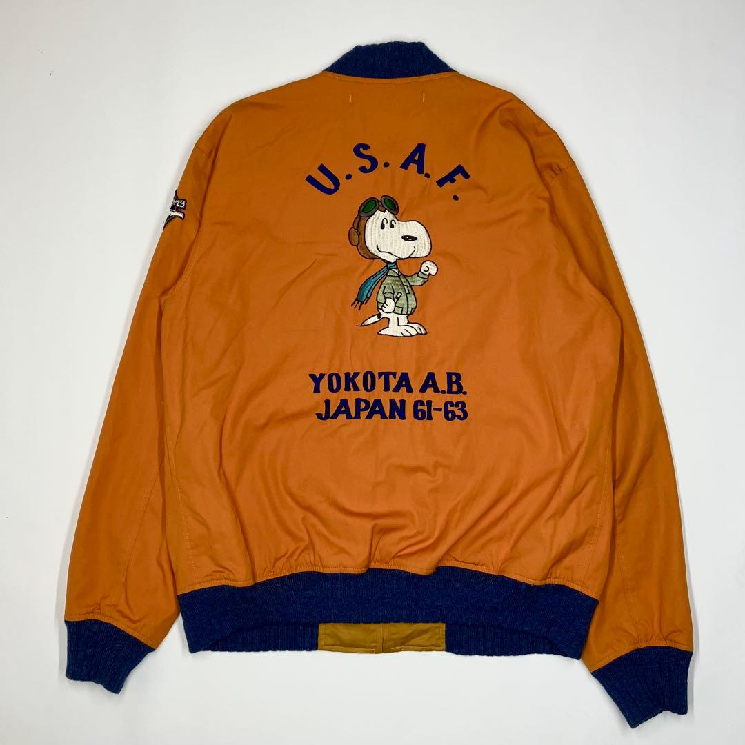 【スヌーピー】バズリクソンズ ツアージャケット 42 オレンジ ビンテージ 古着