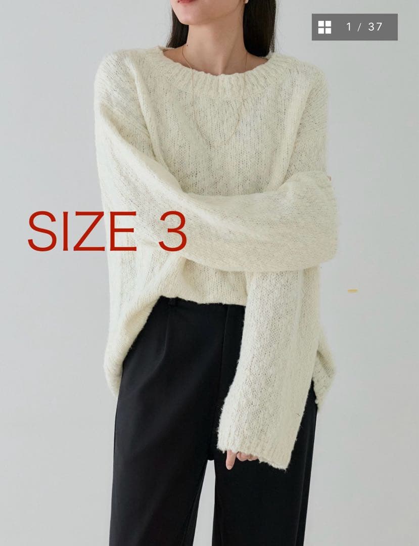 【期間限定　値下げ中】 crewre 白ニット　春服　L