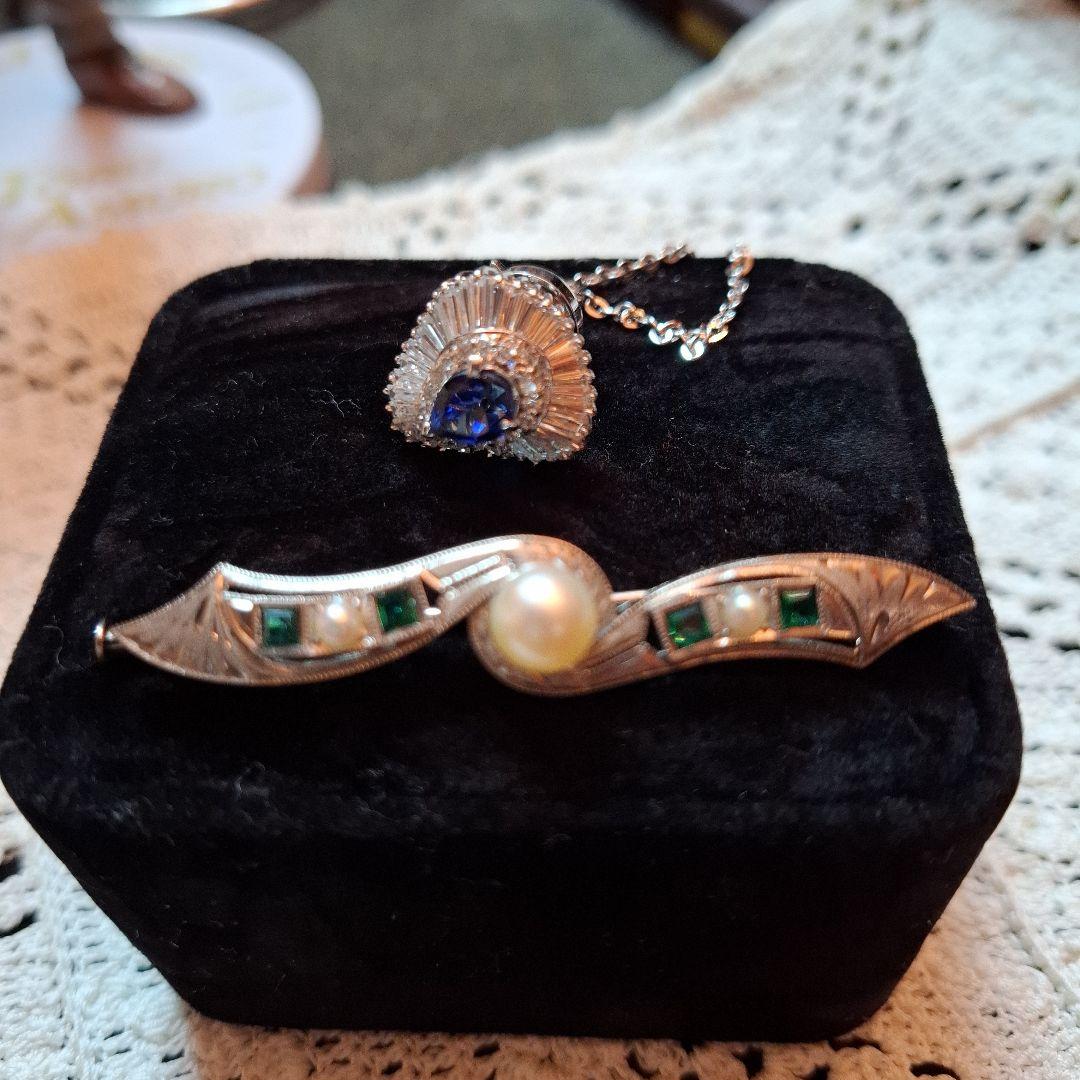 No.英国館　アンティーク　ネクタイピン　カラーピン　ブローチ　宝石　キラキラ