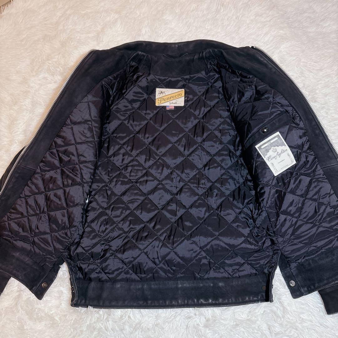 コラボ 希少 ショット コアファイター レザー ジャケット L 黒 - メルカリ