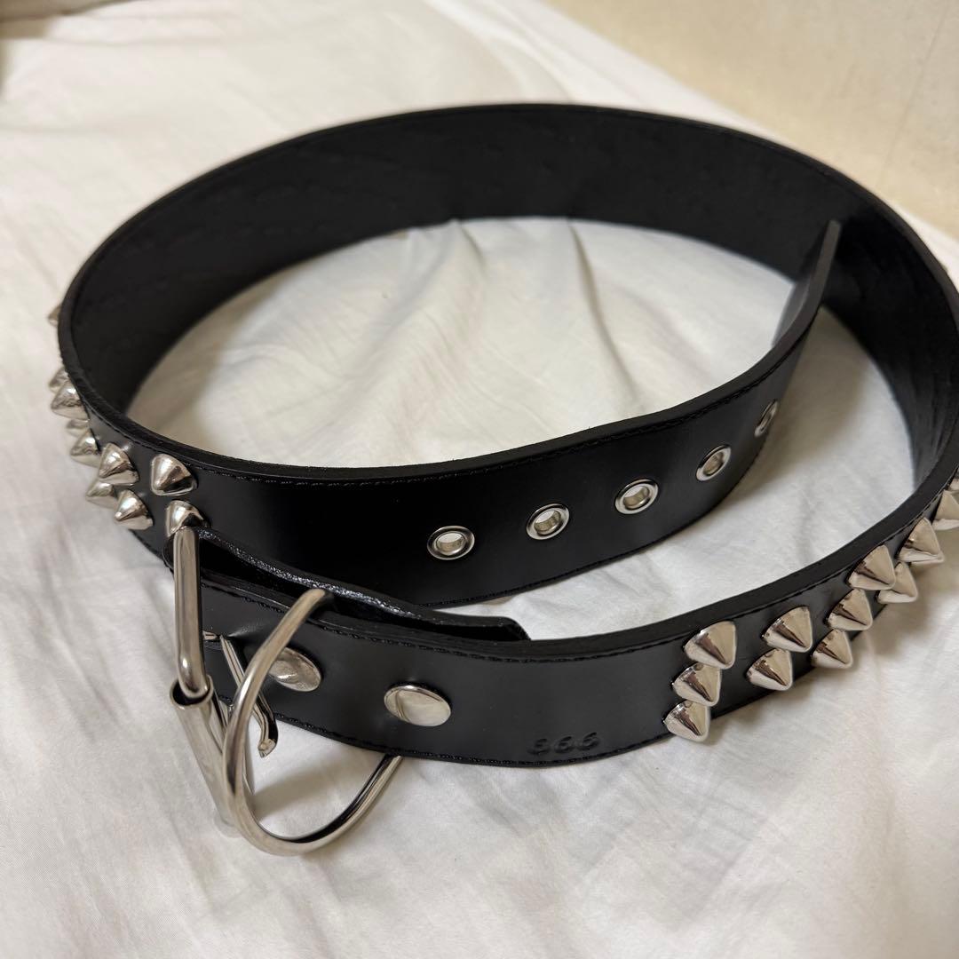 666 コニカルスタッズベルト 3×2連　サイズ：ML