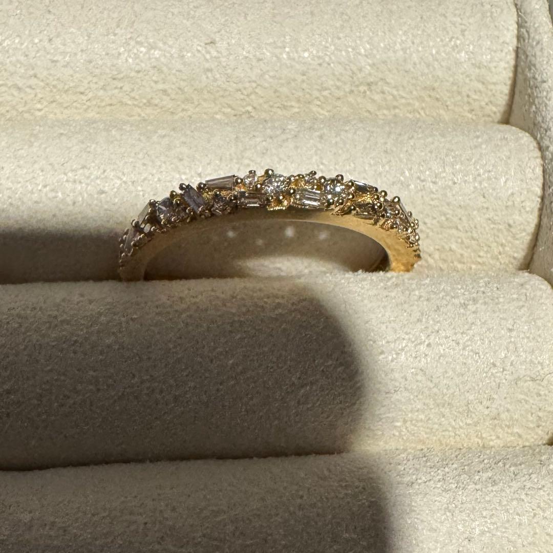 ハーフエタニティ　k18 ダイヤモンドリング　バケットカット　0.30ct