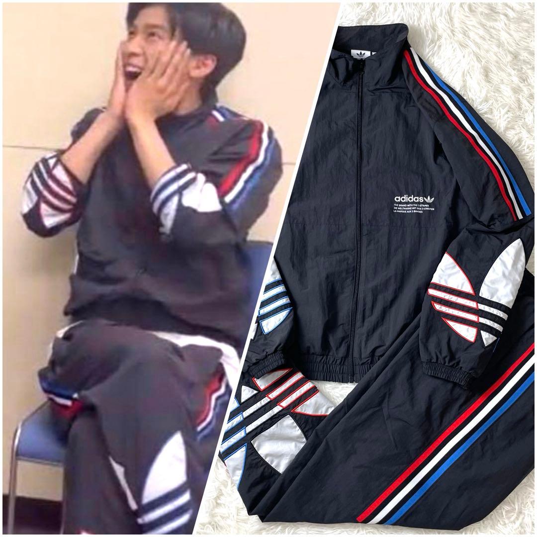 目黒蓮さん着用 アディダス トラックジャージ トリコロール