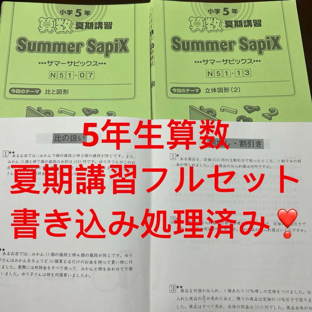 ㉒b SAPIX サピックス　小学5年 夏期講習 Summer SapiX