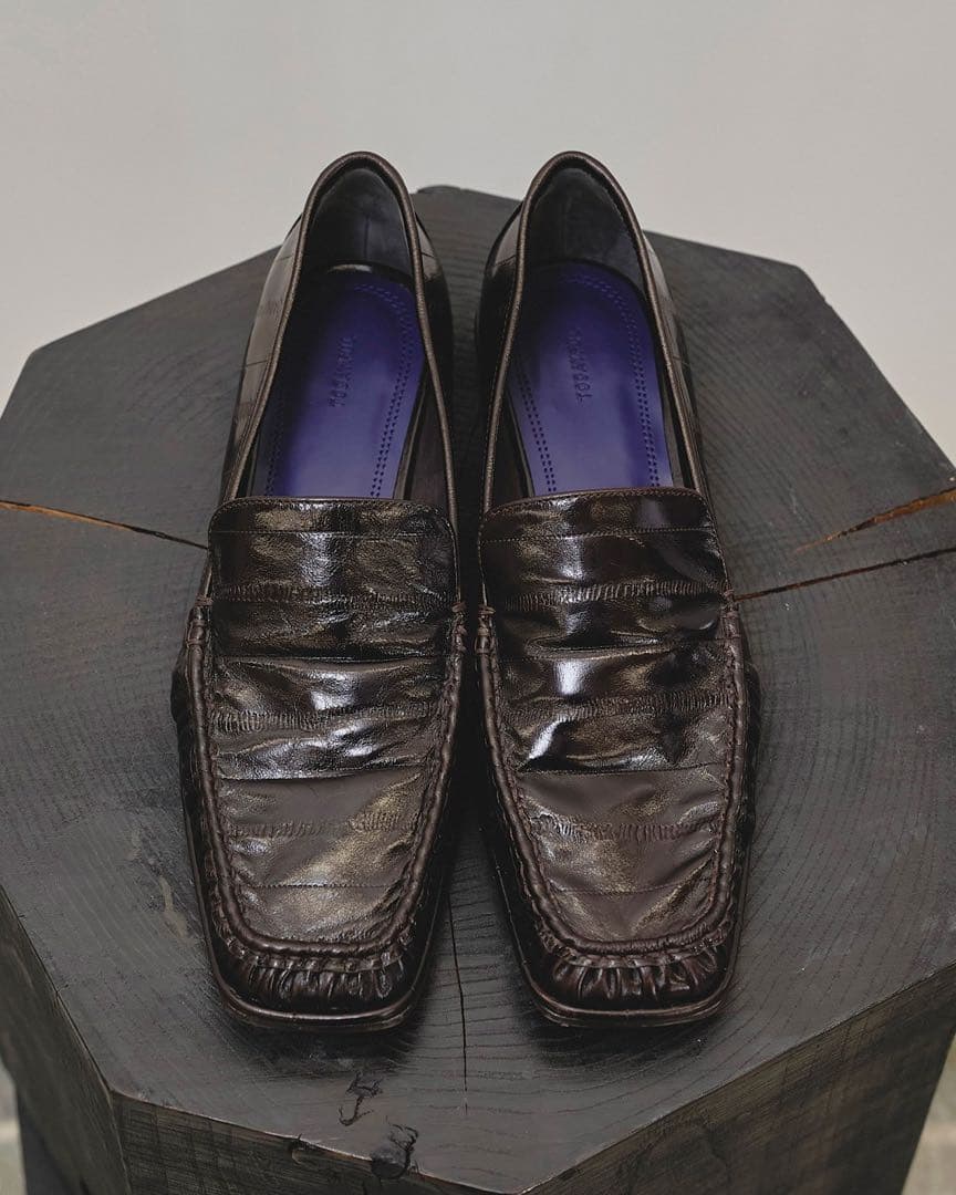 靴 todayful Squaretoe Gather Loafers 36 SQUARETOE GATHER LOAFERS|スクエアトゥギャザー ローファースクエア