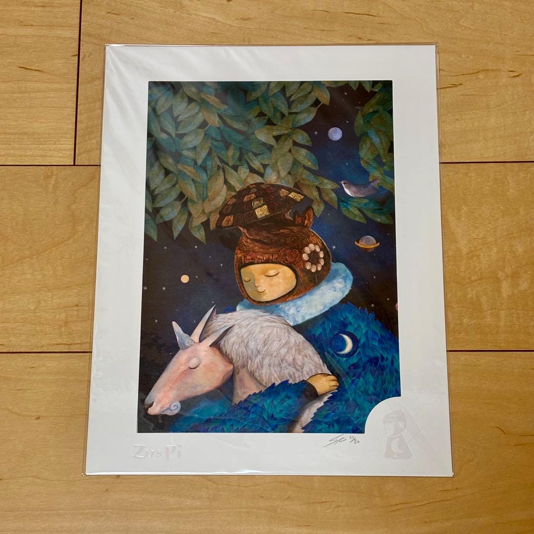 【希少】zu&pi ズーアンドパイ　複製画　サイン入り 2026年最新】zu&piの人気アイテム - メルカリ