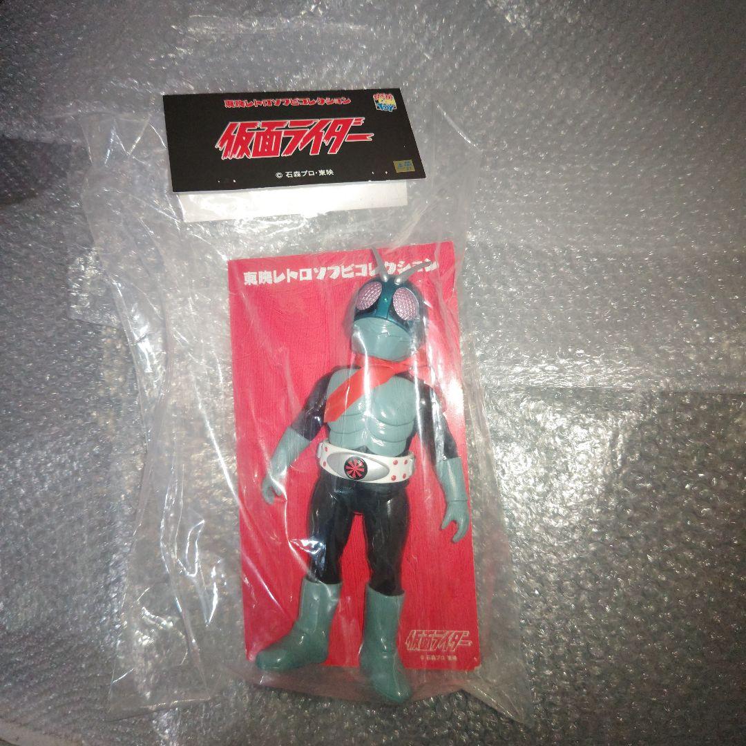 東映レトロソフビコレクション　仮面ライダー旧1号　面取れ 仮面ライダー旧1号(マスク取れ仕様)ミドルサイズ メディコムトイ 東映