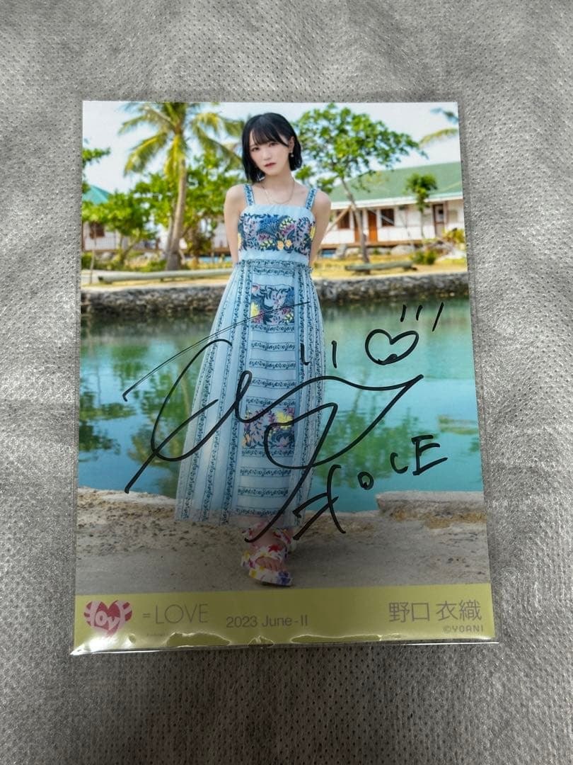 野口衣織　生写真　ナツマトペ　MV衣装　直筆　ヒキ