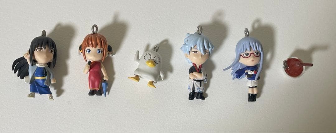 【匿名配送】【レア】銀魂　チャームセット　銀時　神楽　桂　エリザベス　さっちゃん