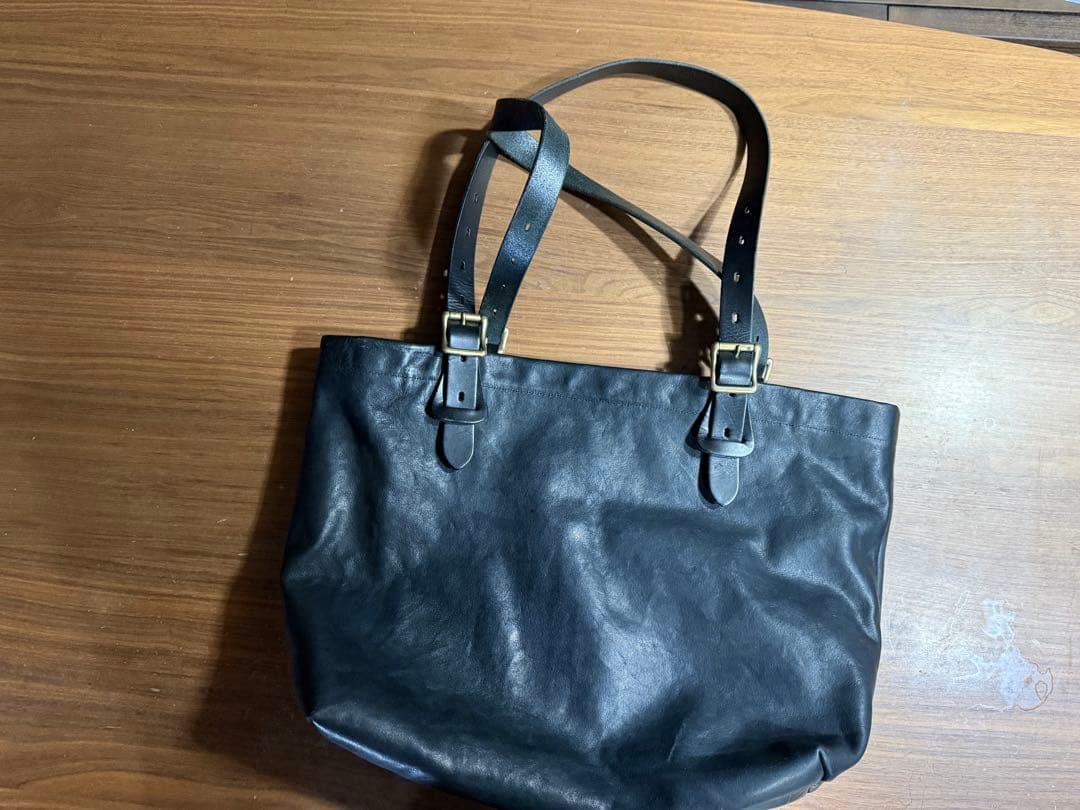 SLOW ブラックレザー トートバッグ