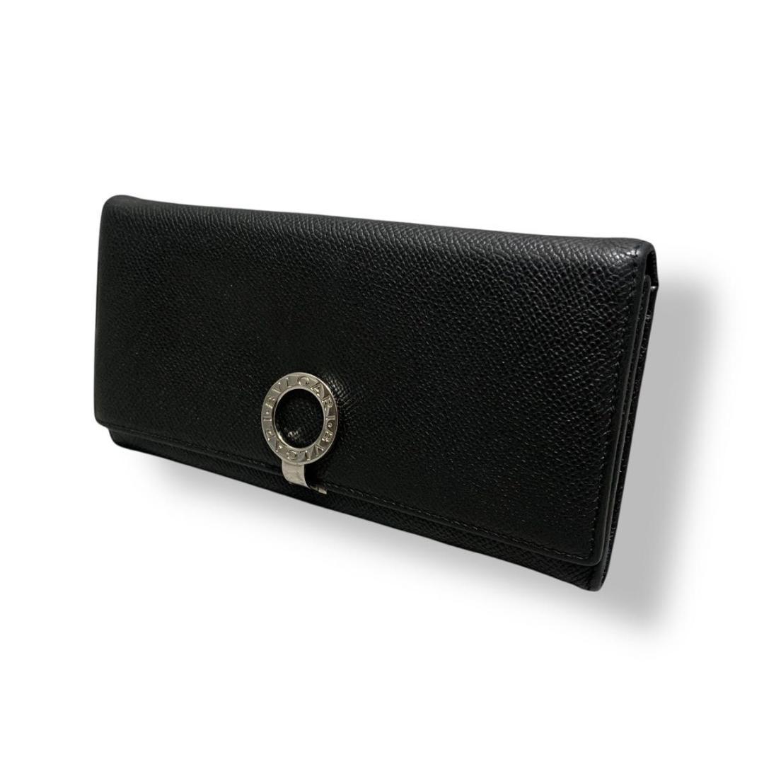 ブルガリ ビーゼロワン 長財布 ロゴクリップ レザー ブラック 黒