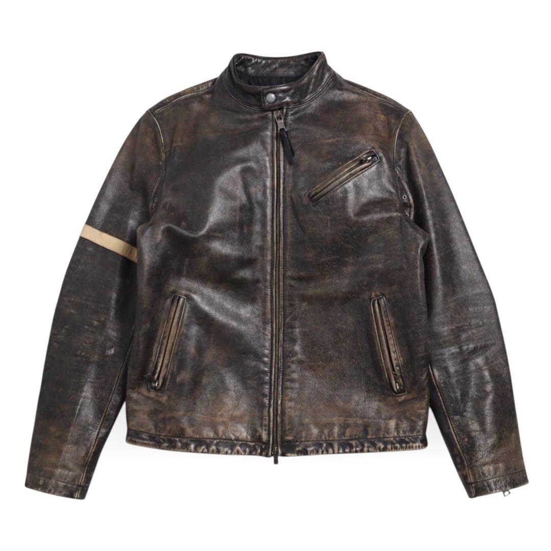 BANANA REPUBLIC vintage加工 ライダース レザージャケット