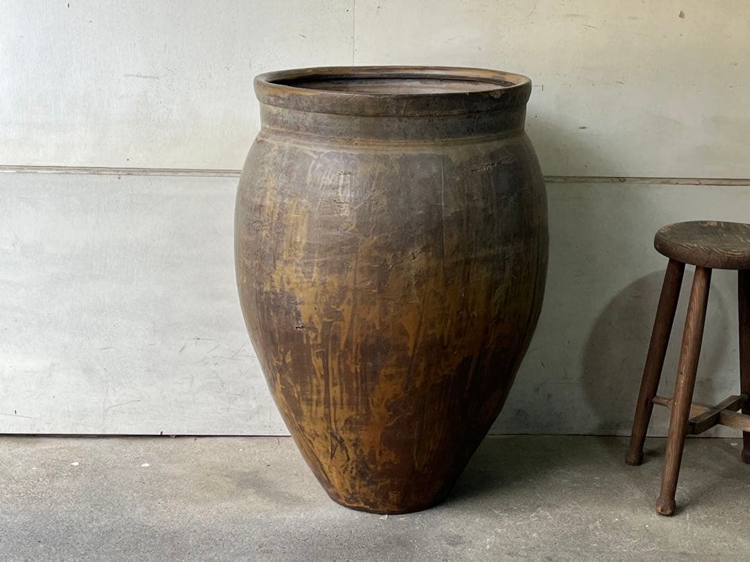 「専用」古い唐津焼の甕76cm 特大甕 虎目 壺