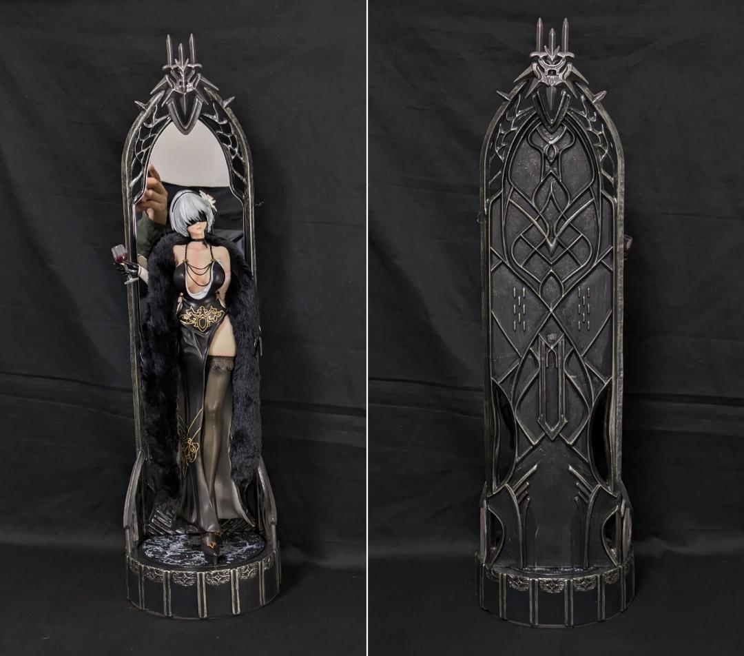 ニーアオートマタ 2B ドレス 姿見 頭部２種　完成品フィギュア　ミラーベース