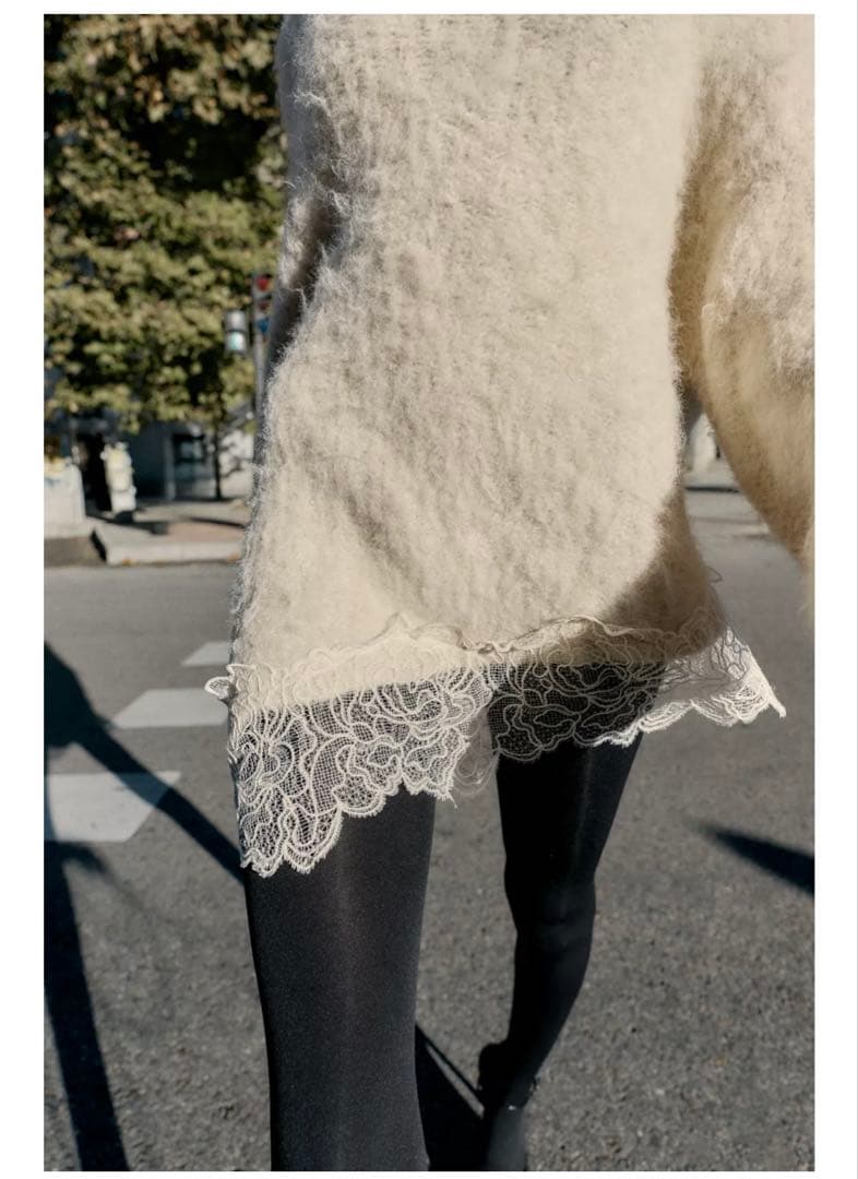 完売品⭐︎ZARA レースコンビニットセーター S - メルカリ