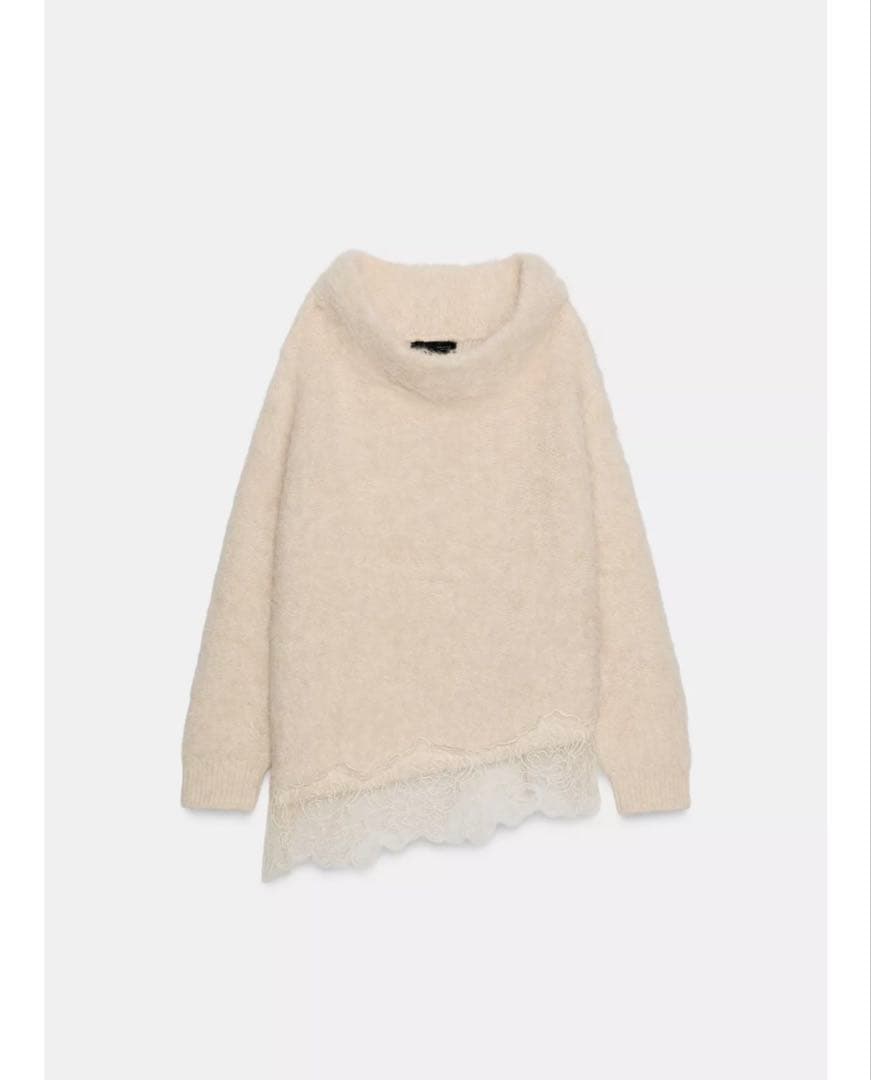 完売品⭐︎ZARA レースコンビニットセーター S - メルカリ