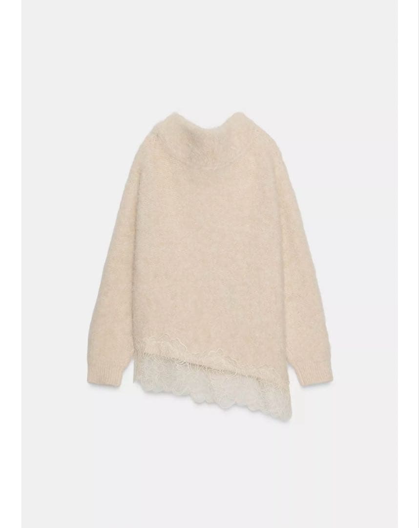 完売品⭐︎ZARA レースコンビニットセーター S - メルカリ