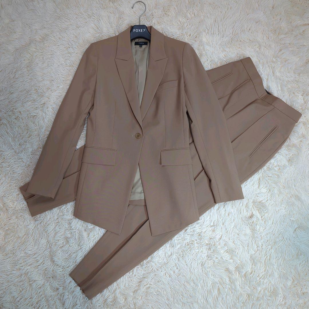 美品 Theory キャメルカラー パンツスーツ セットアップ Sサイズ