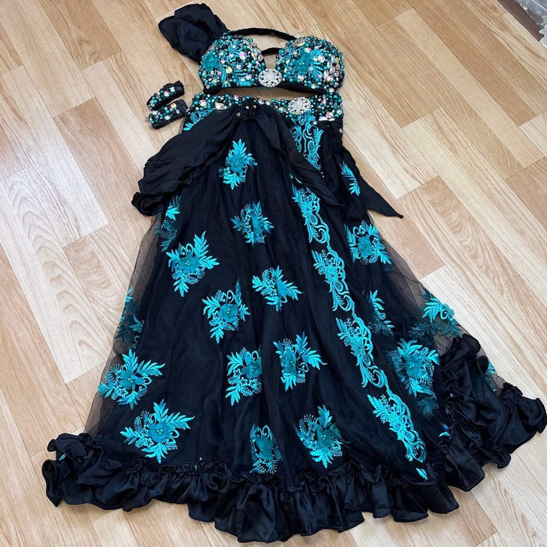 ベリーダンス衣装　黒緑