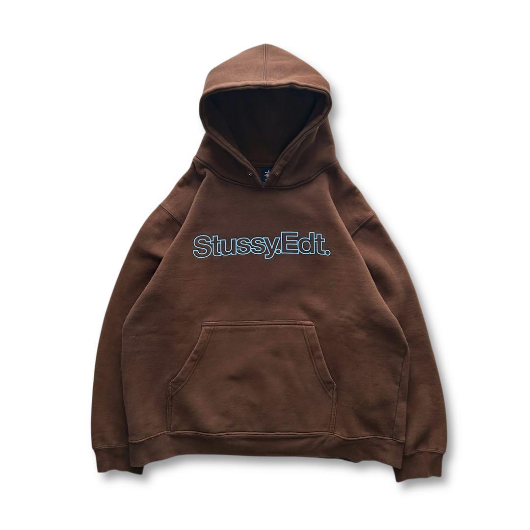 90s OLD STUSSY faded hoodie Brown USA製